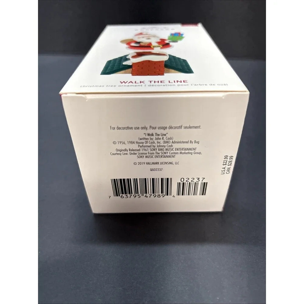 NEW 2019 Hallmark Ornament WALK THE LINE HALLMARK SANTA plays Johnny Cash MAGIC